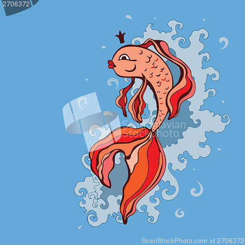 Image of Goldfish. Vector illustration.