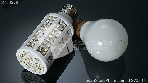 Image of led and light bulb