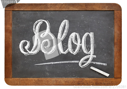 Image of blog word on blackboard