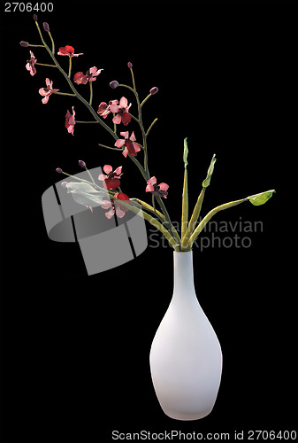 Image of Red orchid in a vase