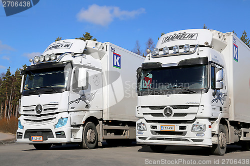 Image of Two Mercedes-Benz Actros Trucks