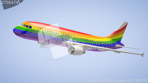 Image of Airplane Rainbow Colours