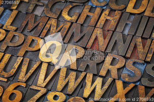 Image of letterpress alphabet abstract