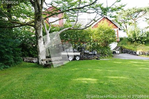 Image of Barbecue place in backyard.