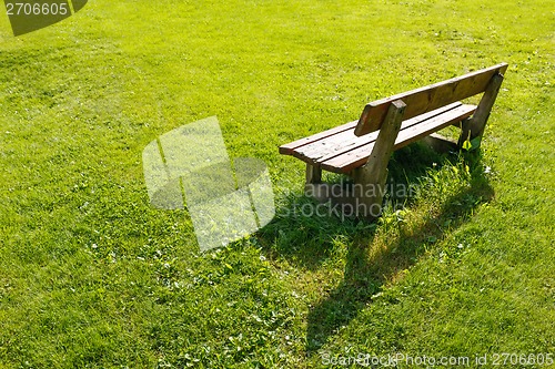 Image of Lonely bench in backyard.