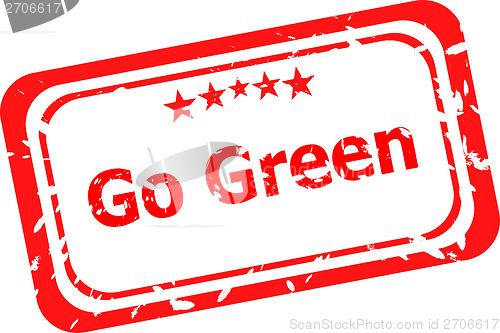 Image of go green grunge rubber stamp isolated on white