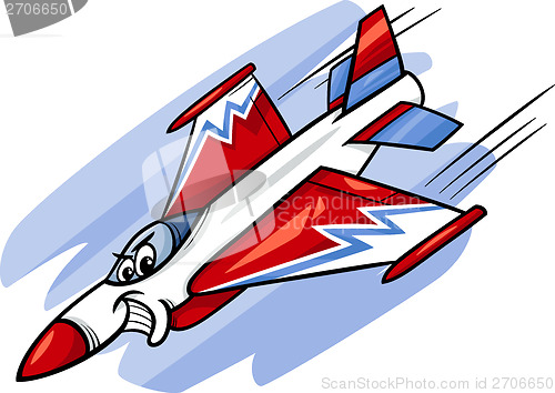 Image of jet fighter plane cartoon illustration