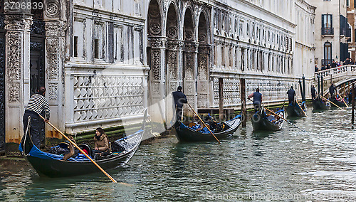 Image of Row of Gondolas