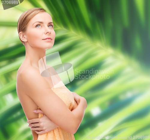 Image of beautiful woman in towel