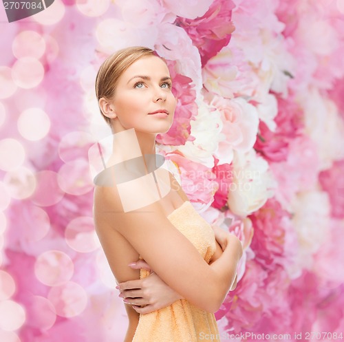 Image of beautiful woman in towel