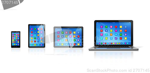 Image of Smartphone, Digital Tablet Computer and Laptop