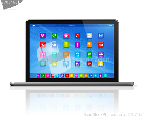 Image of Laptop Computer - apps icons interface