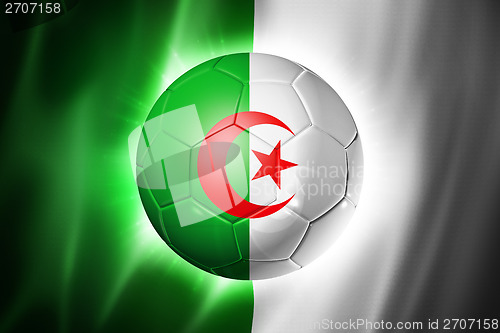 Image of Soccer football ball with Algeria flag