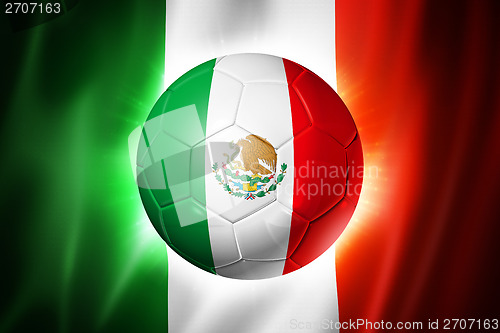 Image of Soccer football ball with Mexico flag