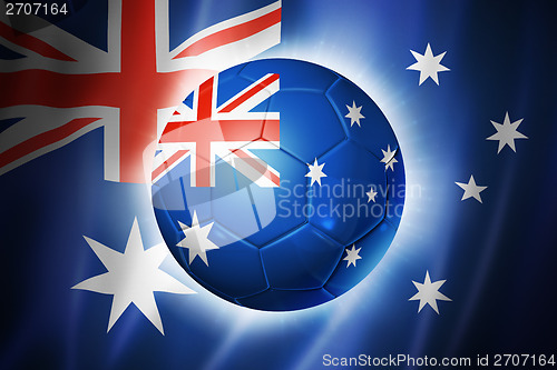 Image of Soccer football ball with Australia flag