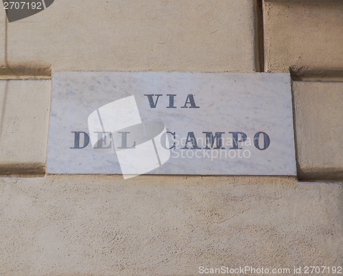 Image of Via del Campo street sign in Genoa