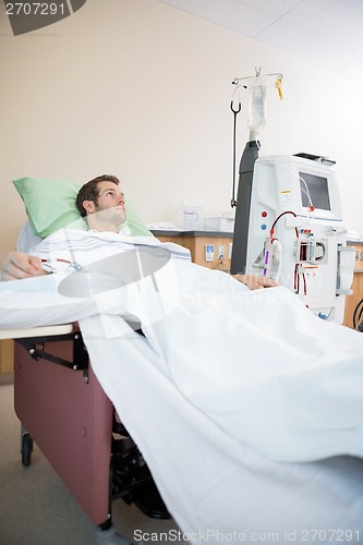 Image of Male Patient Receiving Renal Dialysis