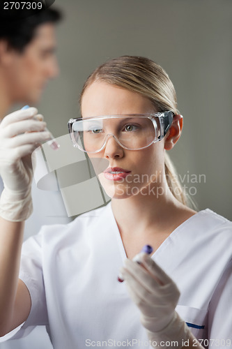 Image of Lab Technician Analyzing Blood Samples