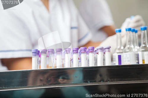 Image of Barcodes On Test Tubes In Lab