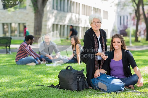 Image of Confident Female Student with Professor