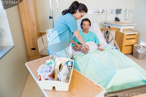 Image of IV Equipment in Hospital Room