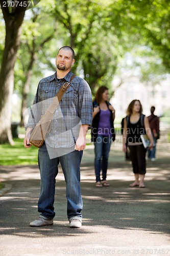 Image of Confident Male Student On Standing Campus Road