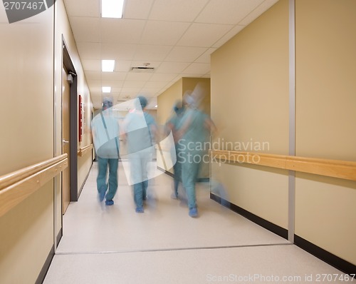 Image of Blurred Motion Of Medical Team