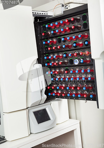 Image of Blood Culture Bottles In Machine