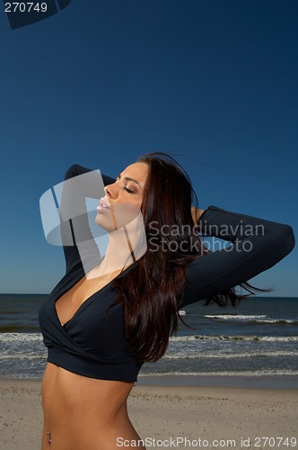 Image of Beautiful Woman at seaside