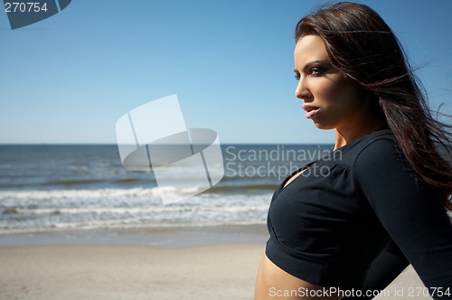 Image of Beautiful Woman at seaside