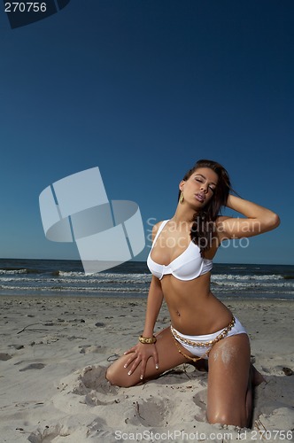 Image of Beautiful Woman at seaside