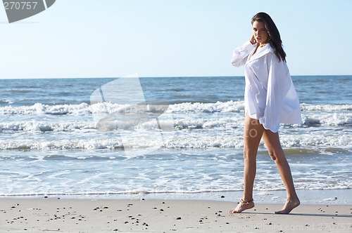 Image of Beautiful Woman at seaside