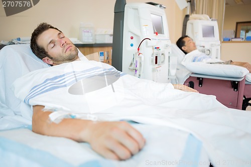 Image of Patients Sleeping While Receiving Renal Dialysis