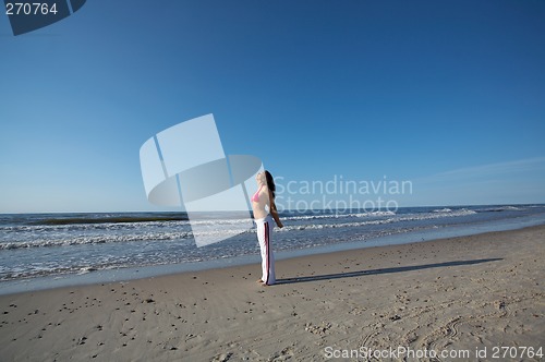 Image of Beautiful Woman at seaside