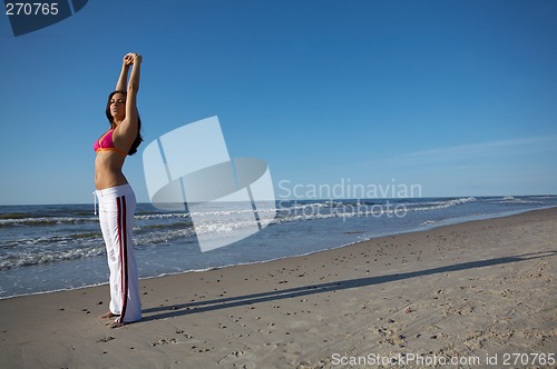 Image of Beautiful Woman at seaside