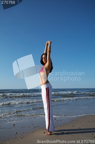 Image of Beautiful Woman at seaside