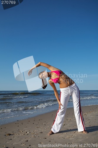 Image of Beautiful Woman at seaside