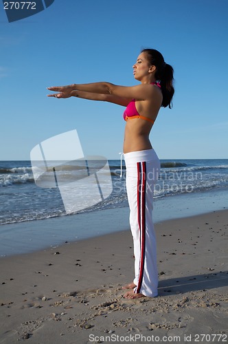Image of Beautiful Woman at seaside
