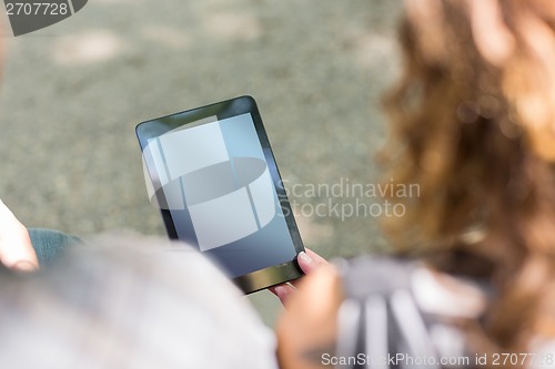 Image of University Students Holding Digital Tablets