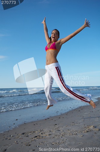 Image of Beautiful Woman at seaside