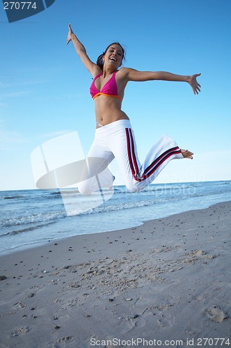 Image of Beautiful Woman at seaside