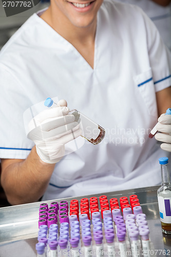 Image of Researcher Analyzing Samples In Laboratory