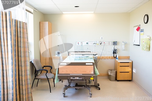 Image of Hospital Room With Bed And Chair