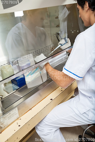 Image of Technician Experimenting In Laboratory