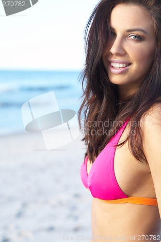 Image of Beautiful Woman at seaside