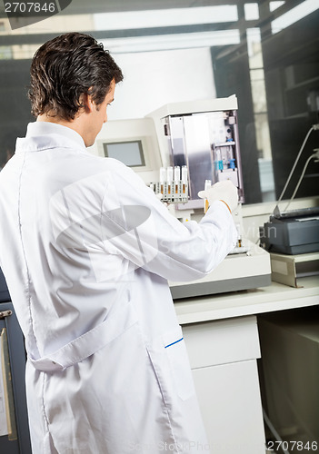 Image of Scientist Analyzing Urine Samples In Laboratory