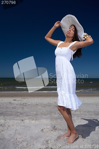 Image of Beautiful Woman at seaside