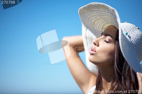 Image of Beautiful Woman at seaside