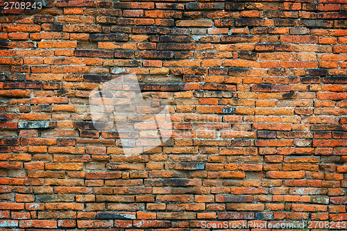 Image of Old Buddhist temple brick wall  background