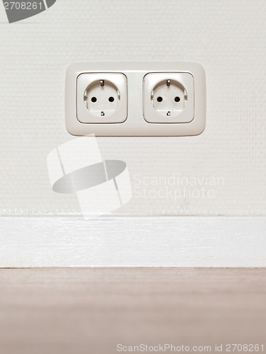 Image of Electrical jack white plastic socket 